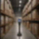 Barcode scanner in action within a warehouse environment