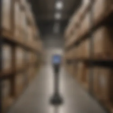 Efficiency of Barcode Scanners in Warehousing Barcode scanner in action within a warehouse environment