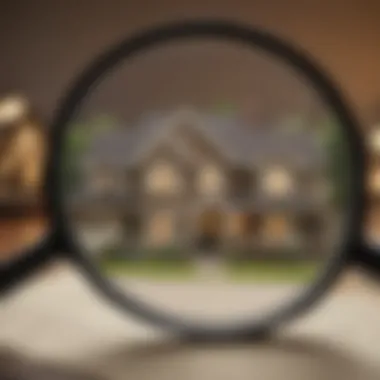 Artistic depiction of a magnifying glass highlighting key qualities of mortgage brokers