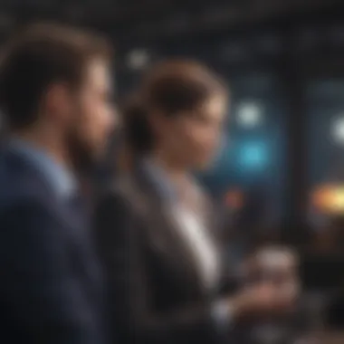 Collaboration Among Executives with Networking Alternatives Corporate executives collaborating via alternative networking tools