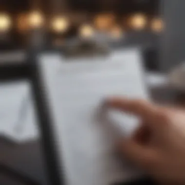Business Proposal Checklist An individual reviewing a business proposal checklist