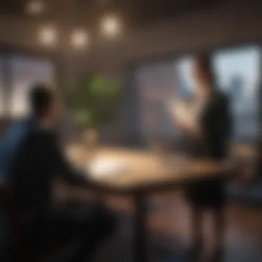 Business Proposal Presentation A professional presenting a business proposal to a potential investor