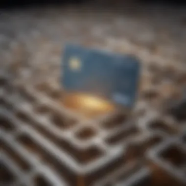 Maze with credit card icons