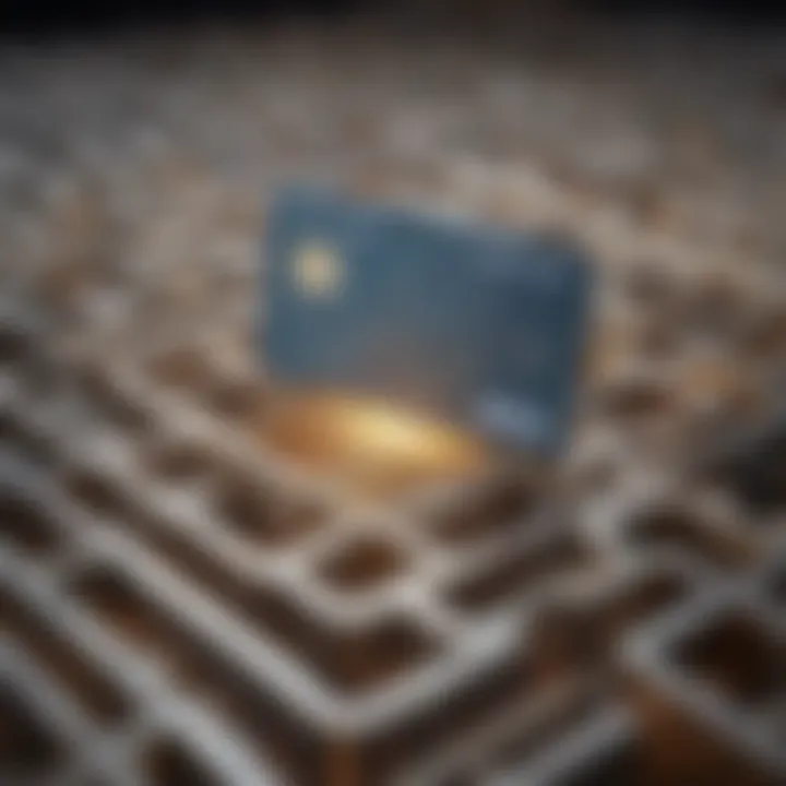 Maze with credit card icons