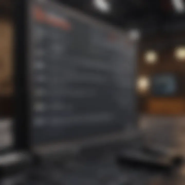 Compliance regulations and guidelines on a screen