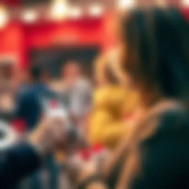 Digital Engagement with Gift Cards Customer engaging with digital gift cards on a mobile device