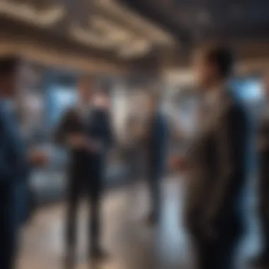 Strategic Networking Environment Professional networking event setting
