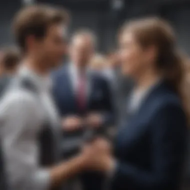 Effective Networking Interaction Networking scenario showcasing effective communication