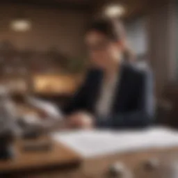 Illustration depicting a person studying payroll concepts