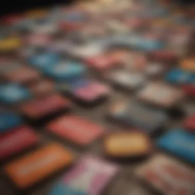 Diverse Gift Card Offerings Creative display of gift cards showcasing variety