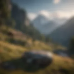 A breathtaking view of a mountain landscape during a team retreat
