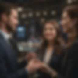 A professional networking event showcasing meaningful interactions