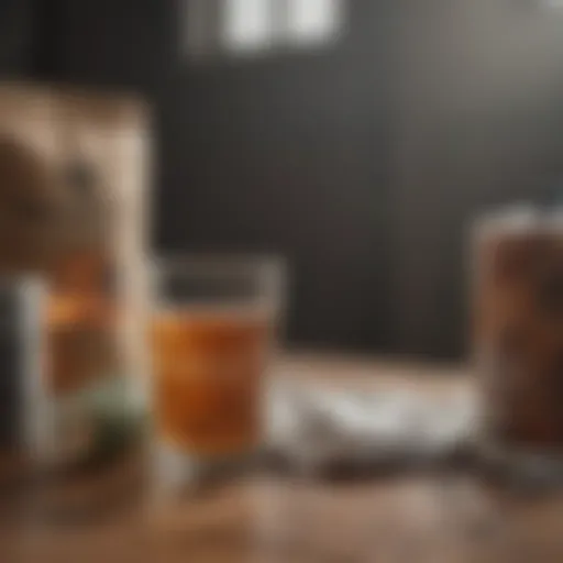 An assortment of sustainable packaging materials displayed on a table.