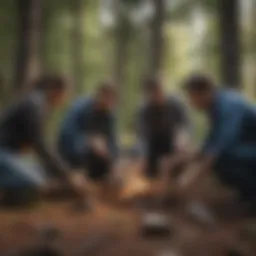 Group engaging in outdoor team-building activity