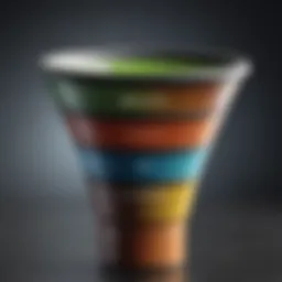 Visual representation of the customer funnel stages