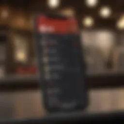 Smartphone displaying a Yelp profile with engaging visuals