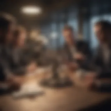 Collaborative B2B CRM Insights A collaborative team brainstorming around a table with B2B CRM insights