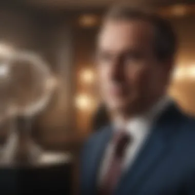 Visionary Leadership in Sales Care A confident leader presenting a vision for enhanced customer engagement