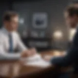A strategic discussion between a mortgage broker and a client in an office setting.