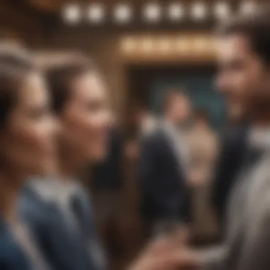 The Power of Networking and Referrals A professional networking scene with individuals exchanging referrals.