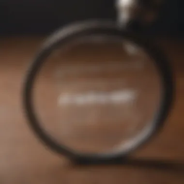 Magnifying glass focusing on email subject line