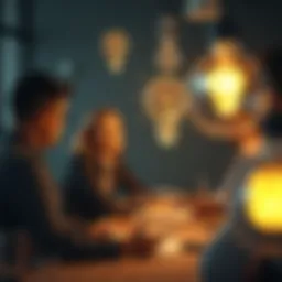 Brainstorming session illustrating innovative ideas