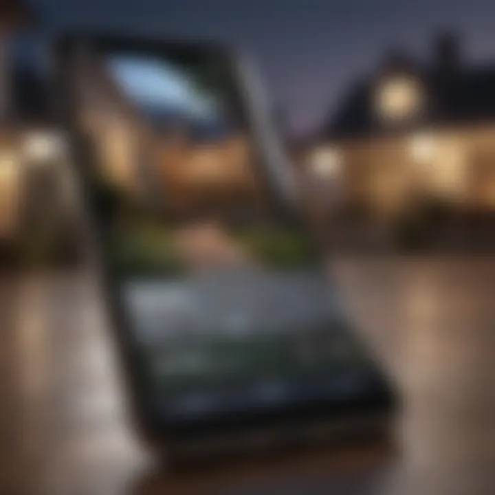 Smartphone with real estate marketing strategies on screen