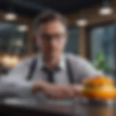 Small business owner using advanced CRM software