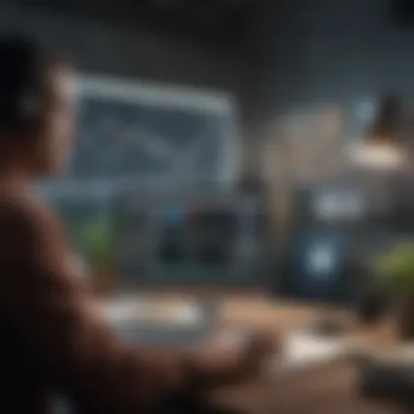In-depth financial review Financial analysis on a computer