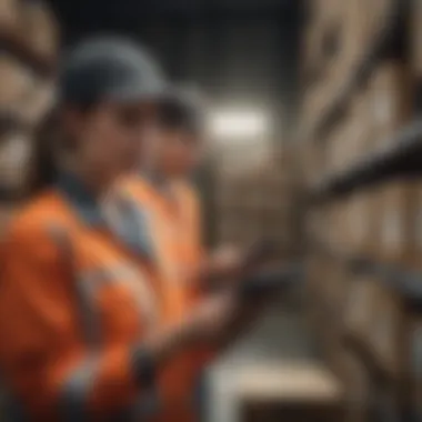 Logistics Team Ensuring Accurate Inventory Tracking A logistics team member scanning barcodes for accurate inventory tracking