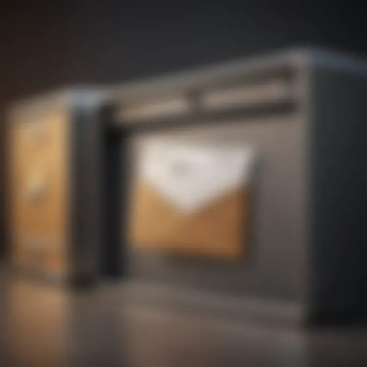 Illustration of email inbox with spam filter icon