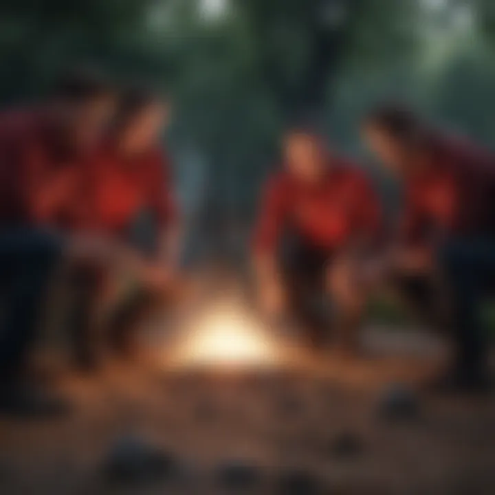 Engaging team dynamics during an outdoor challenge