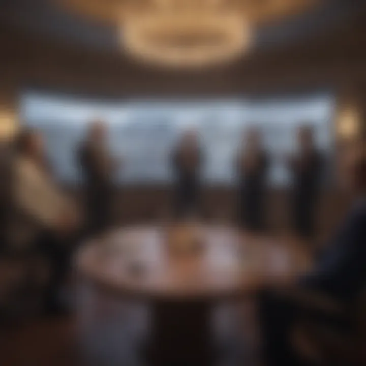 Interactive brainstorming session among leaders