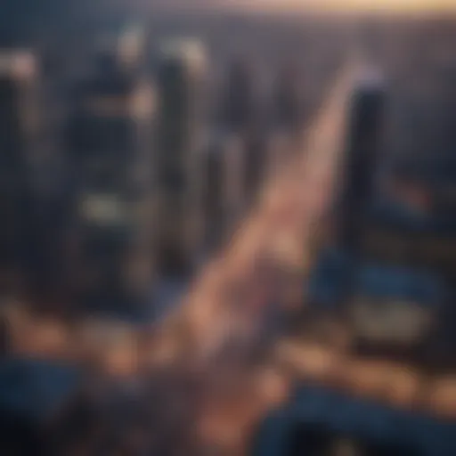 Strategic Vision - Aerial View of Business Cityscape at Dusk